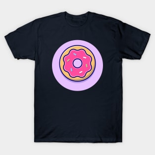 Doughnut Cartoon Vector Icon Illustration T-Shirt